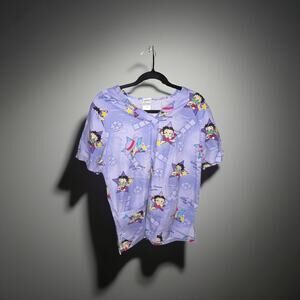 Betty Boop Scrub Top- Small to Nurse Medical Shirt- Silver Screen Queen